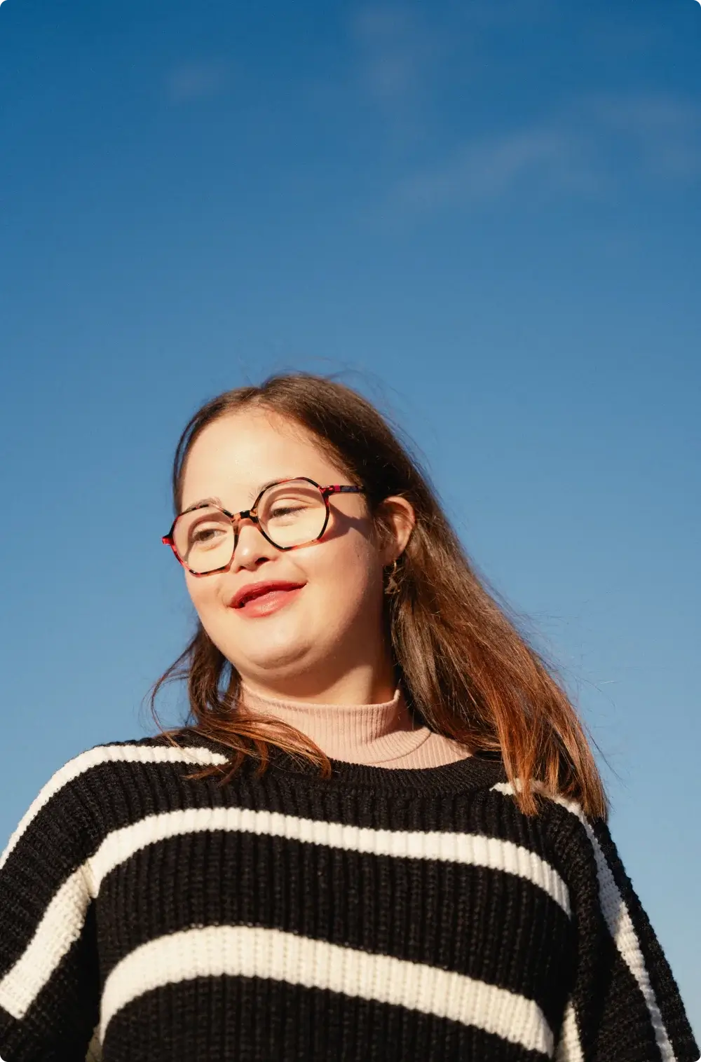 Glückliche und selbstständige Nutzerin des Independo Tagebuchs.